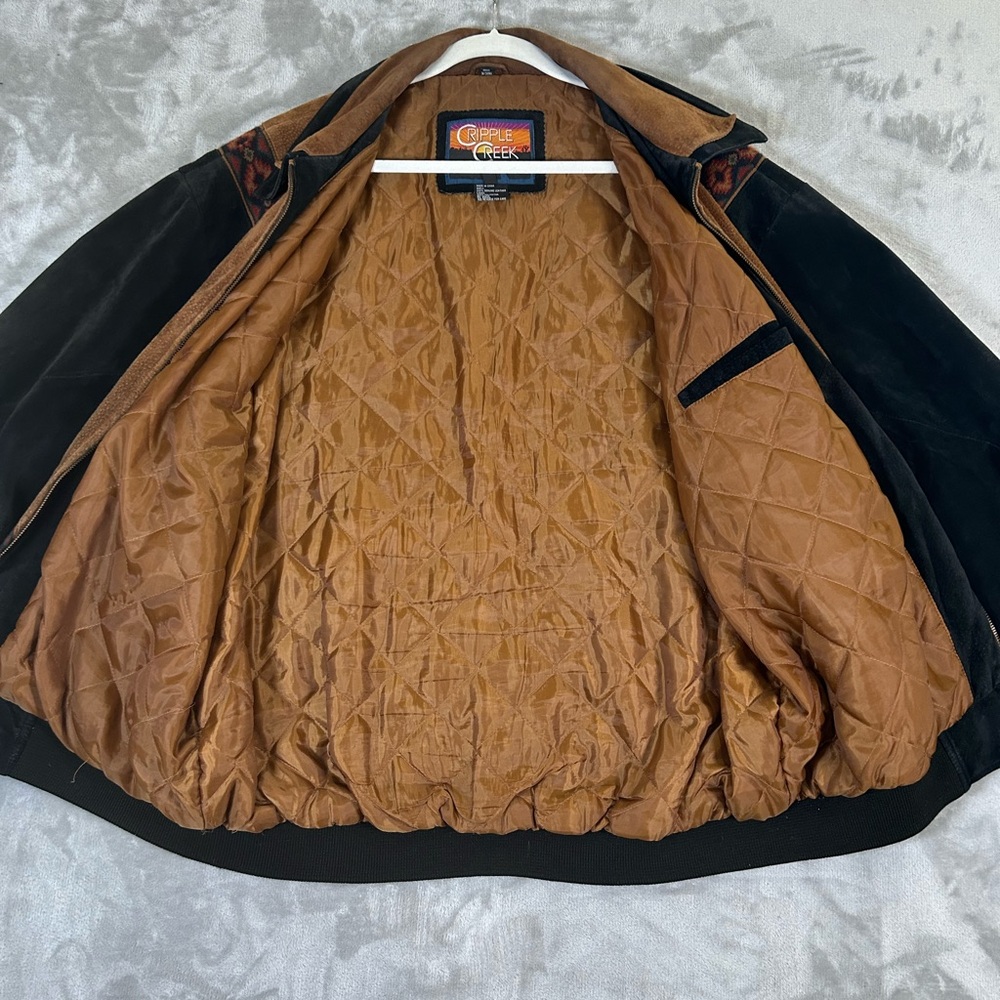 Vintage cripple creek two tone suede Aztec bomber jacket - Picture 11 of 14